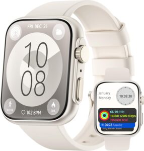 Smart Watch, 120+ Sports, IP68, Android iPhone, Beige