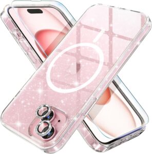 Glitter Clear iPhone 15 Case with MagSafe