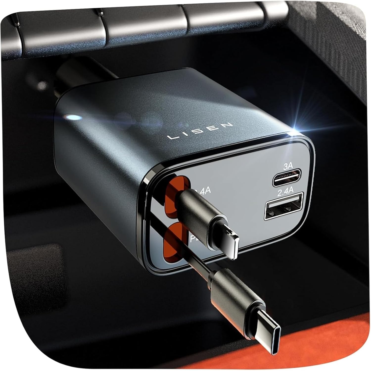 LISEN 69W USB C Car Charger for iPhone 16/15/14/13/12