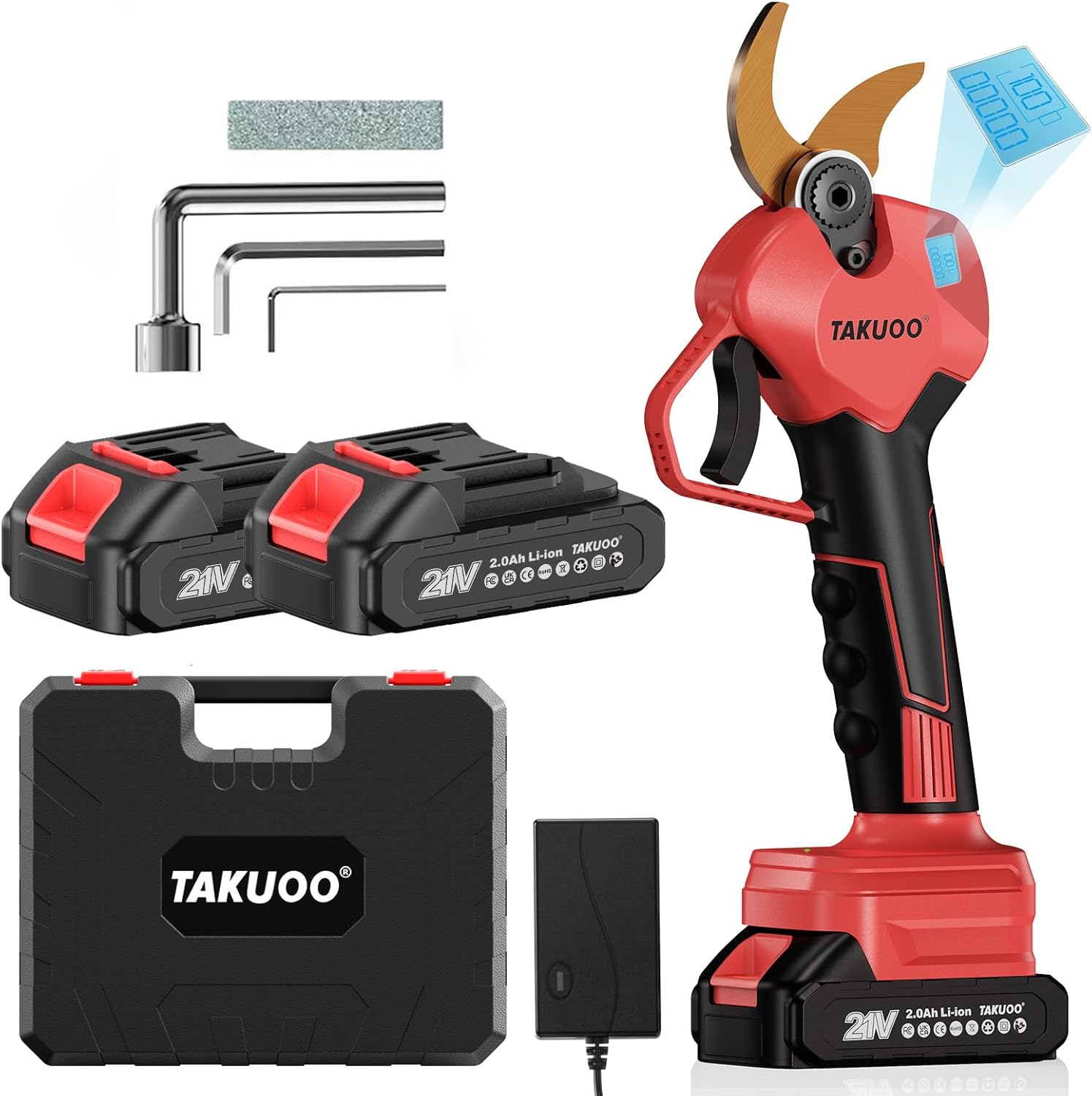 Cordless Brushless Pruner, 21V 2x2.0Ah