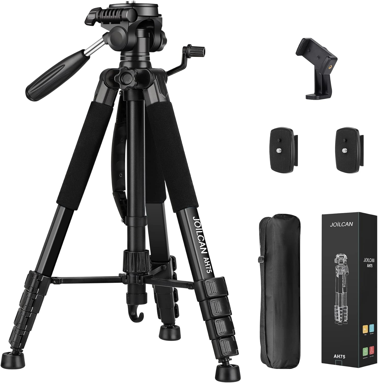 JOILCAN 74" Heavy Duty Tripod for Cameras, Max 15 LB
