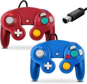 FIOTOK Gamecube Controller 2Pack (Blue & Red)