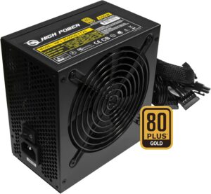 600W 80+ Gold PSU, 120mm Fan, Active PFC