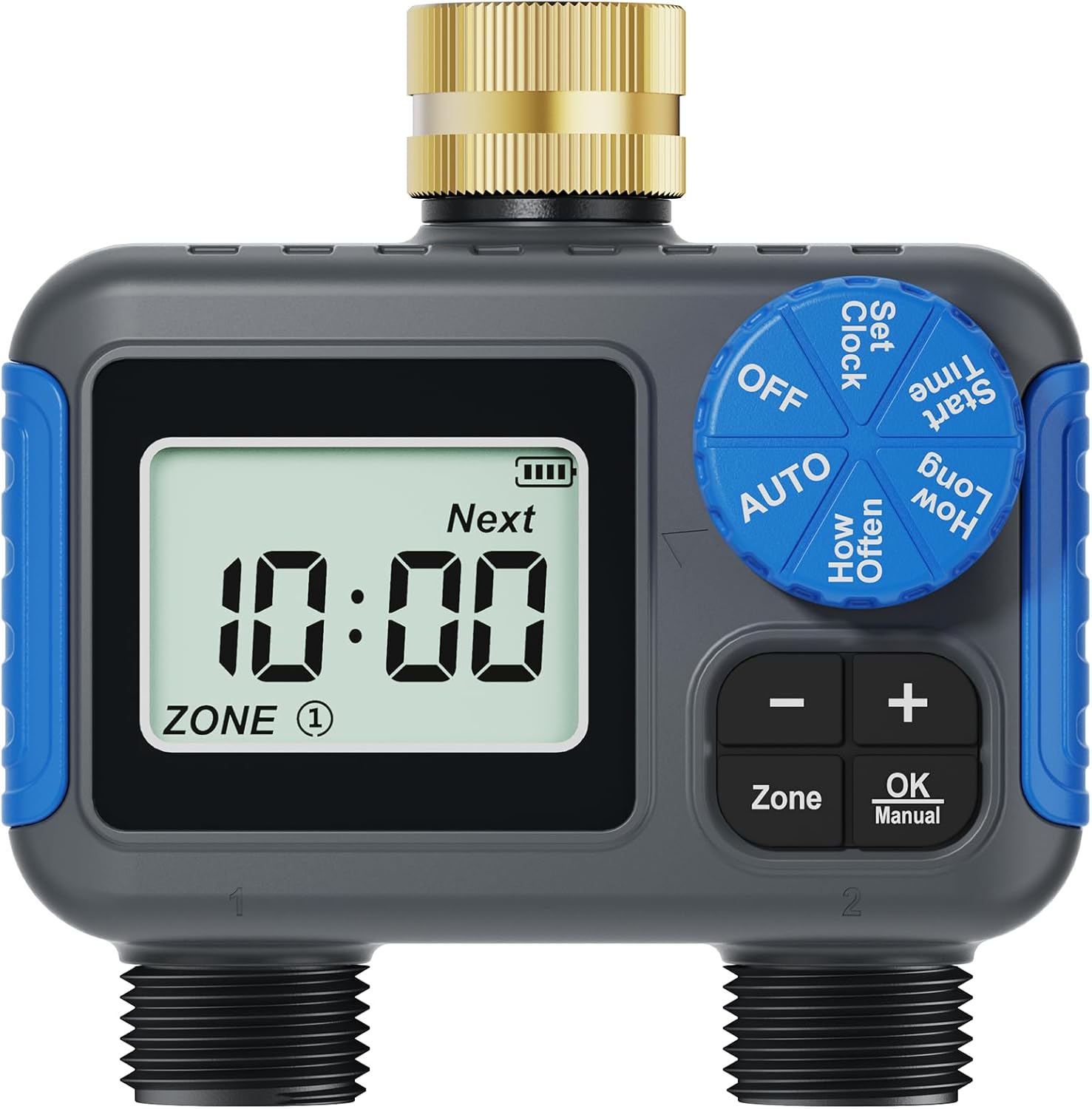 Digital Hose Timer, 2-Zone Brass Irrigation Controller