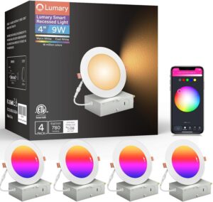 Lumary 4" Smart WiFi Recessed Lights 4-Pack