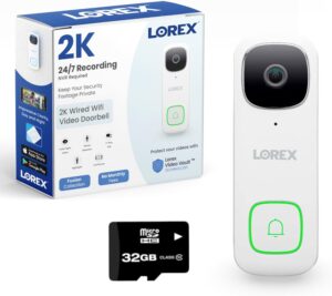 Lorex 2K Wired WiFi Doorbell Camera