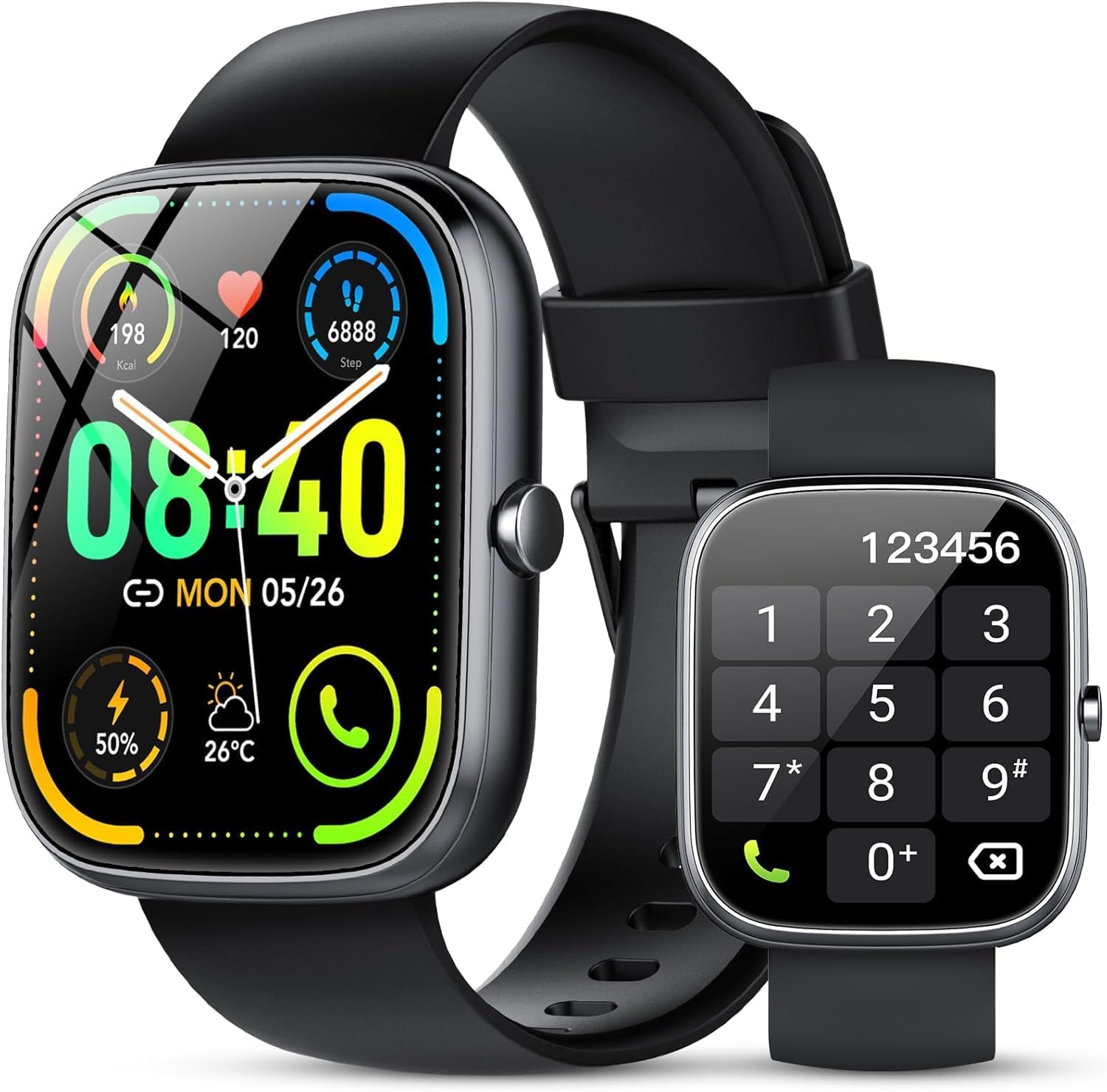 1.91" HD Smartwatch w/HR, Sleep, 115+ Sports, Android/iOS