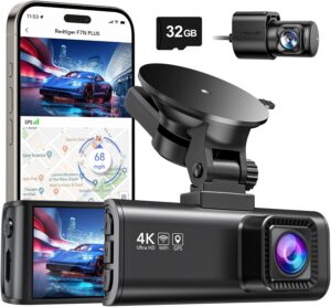 REDTIGER 4K Dash Cam, 32GB, Wi-Fi GPS, Night Vision (F7NP)