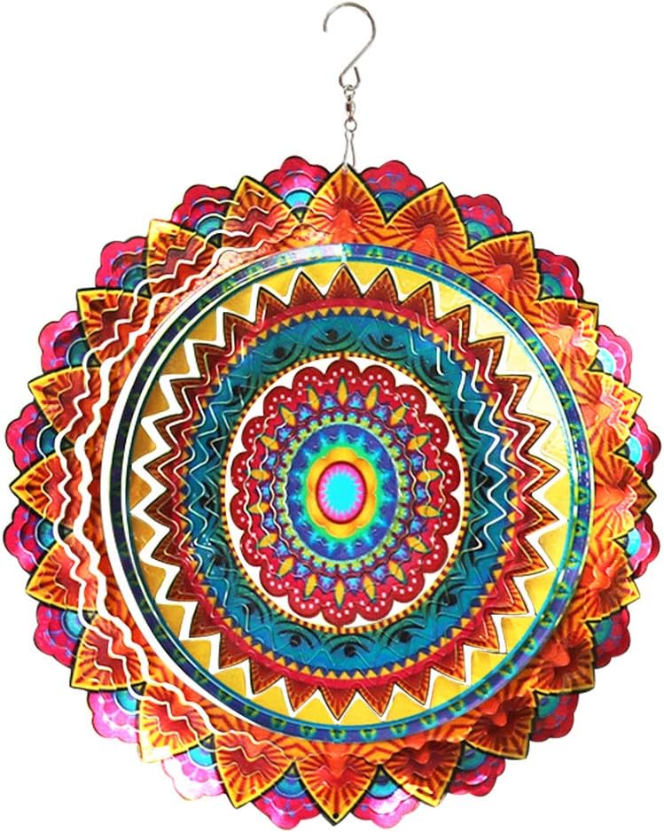 FONMY 12" Multi-Color Mandala Wind Spinner