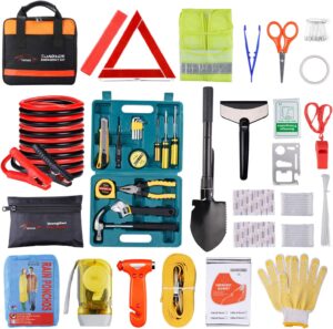 Vetoos Emergency Car Kit with Jumper Cables & Tools