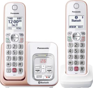 Panasonic KX-TGD862G Cordless Phone, 2 Handsets, Rose Gold