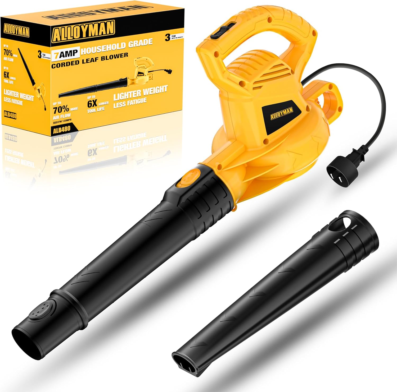ALLOYMAN 7AMP 130MPH Electric Leaf Blower