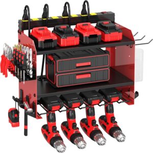 Wall-Mounted Tool Organizer with Charging & Outlets