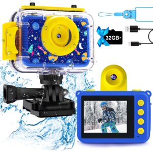 GKTZ Kids Waterproof Camera, 1080P HD, Ages 3-12