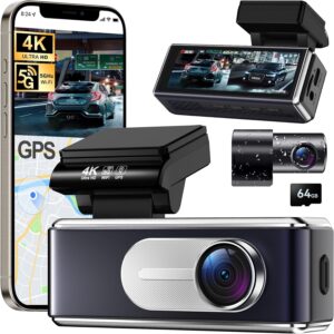 4K Dual Dash Cam w/ WiFi GPS & 64GB Card