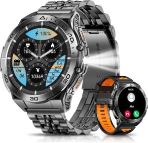 Military Smartwatch: Bluetooth, 1.6" AMOLED, 116 Modes