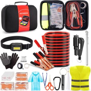 AUTODECO Portable Car Emergency Kit, Black