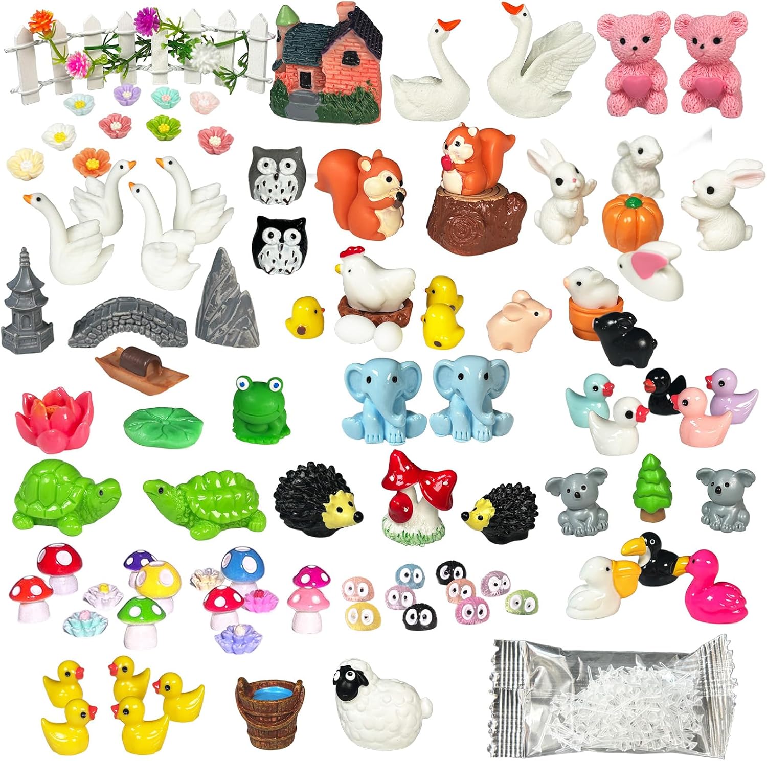 Mini Resin Animals Terrarium Decor