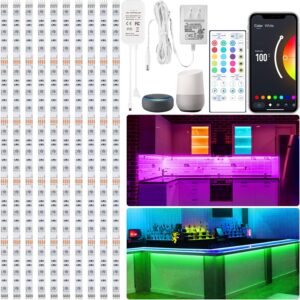Smart RGB Under Cabinet Lights Kit - 10PCs, Alexa/Google