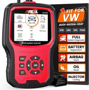 ANCEL VD700 OBD2 Scanner for VAG Cars w/ Battery & EPB Reset