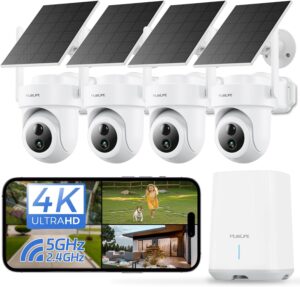 4K Wireless Outdoor Cam Kit, 5G, 64GB, Solar, AI, Color NV
