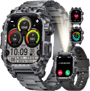 LIGE Military Smartwatch: 2.01" Rugged, 700mAh, IP68, Android/iOS