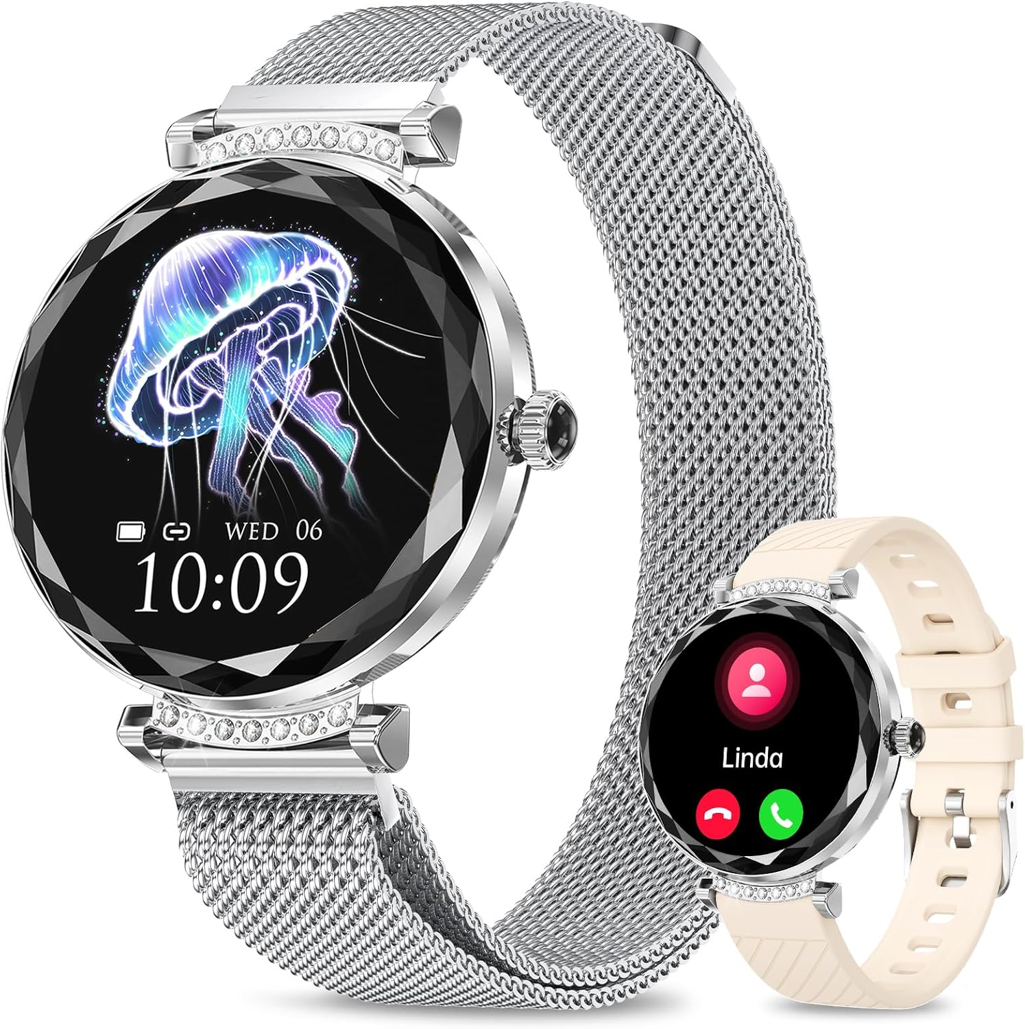 1.19" AMOLED Women's Smartwatch, 120+ Sports, IP68, Health Tracker