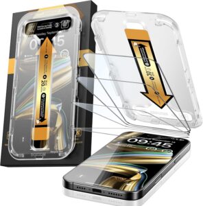 MRGLAS iPhone 16 Pro 9H+ Military Glass 4-Pack
