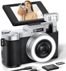FLATIC 4K 64MP Vlog Camera w/ 64GB, 18X Zoom, Flip Screen