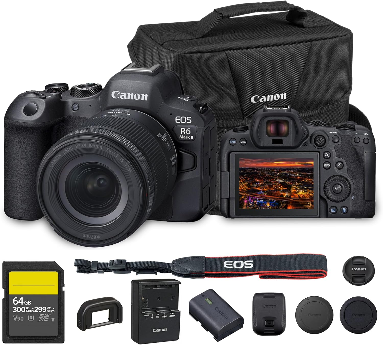 Canon EOS R6 II w/RF 24-105mm, 4K, 64GB
