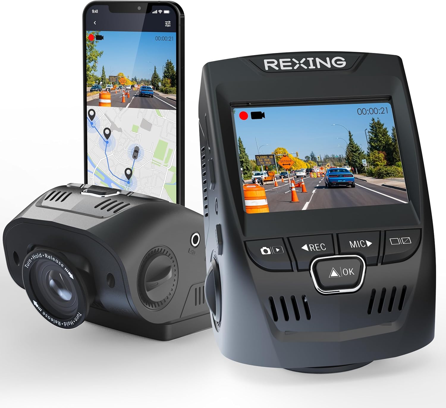 V1-4K Dash Cam 170° Wi-Fi GPS CPL 256GB