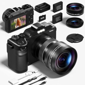 Yatao 64MP 4K WiFi Camera Kit w/ 64GB Card & Lenses