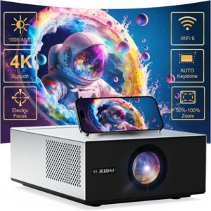 XIDU 1500ANSI WIFI Bluetooth 1080P Projector (Silver)