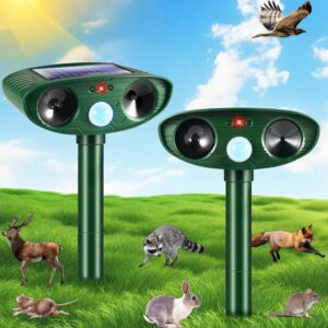 Solar Ultrasonic Animal Repellent - 2 Pack