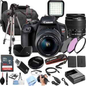 Canon EOS Rebel T7 Kit w/18-55mm Lens & 30pc Bundle (Renewed)
