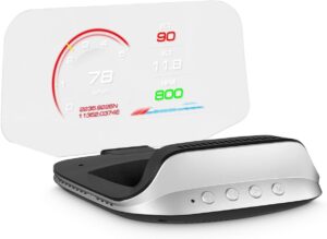 Car HUD: Speed, Temp, Fuel, Alarm, Projection