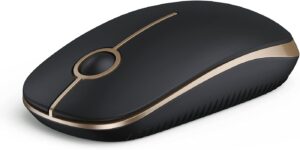 Vssoplor Wireless Mouse, Black/Gold