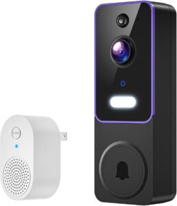 Wireless Video Doorbell, AI Detection, Purple