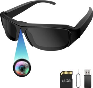 Sport Camera Sunglasses, 1080p HD, 16GB Card