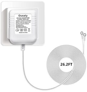 24V 500mA Doorbell Transformer, 26.2ft Cord