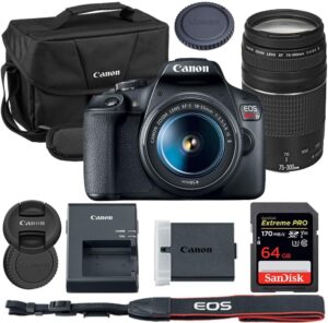 Canon EOS Rebel T7 DSLR with 18-55mm & 75-300mm Lenses