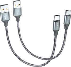 2-Pack 1ft USB-C Fast Charging Cable