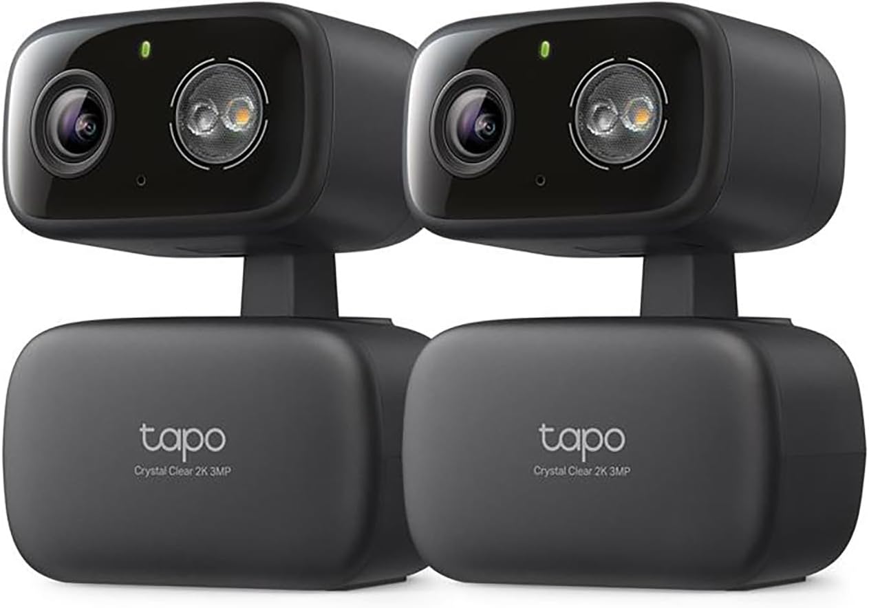 Tapo 2K 3MP Pan/Tilt Security Cam 2-Pack