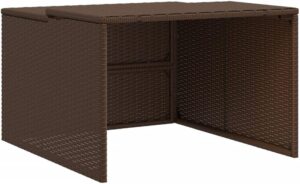 vidaXL Robot Mower Garage - Brown Rattan