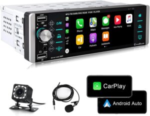 METEESER 5.1" CarPlay Android Auto Stereo w/ Camera