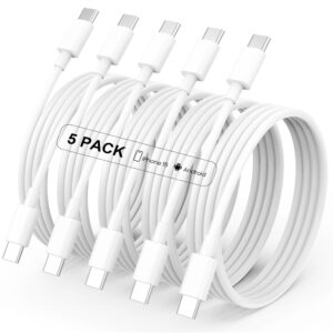 5-Pack 6FT 60W USB-C Fast Charging Cables