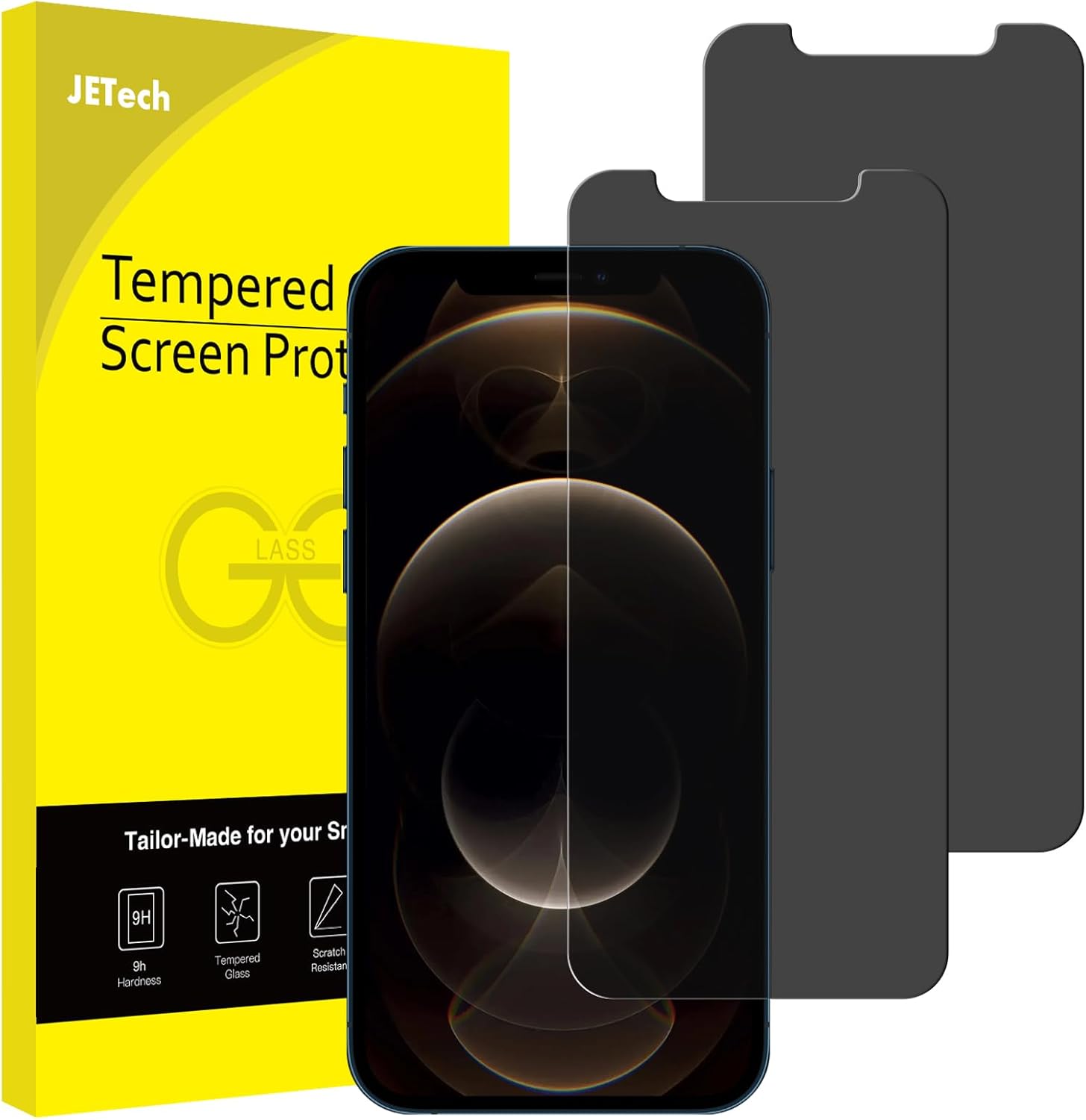 JETech iPhone 12 Pro Max Privacy Screen Protector, 2-Pack