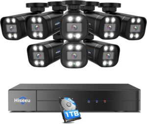 Hiseeu 5MP 8CH Outdoor Security Camera System