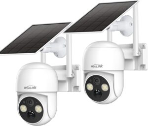 WOOLINK 2PCS 4MP Solar Security Cameras