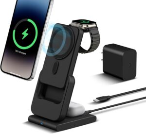DDUAN 3-in-1 Wireless Charger with 5000mAh Power Bank